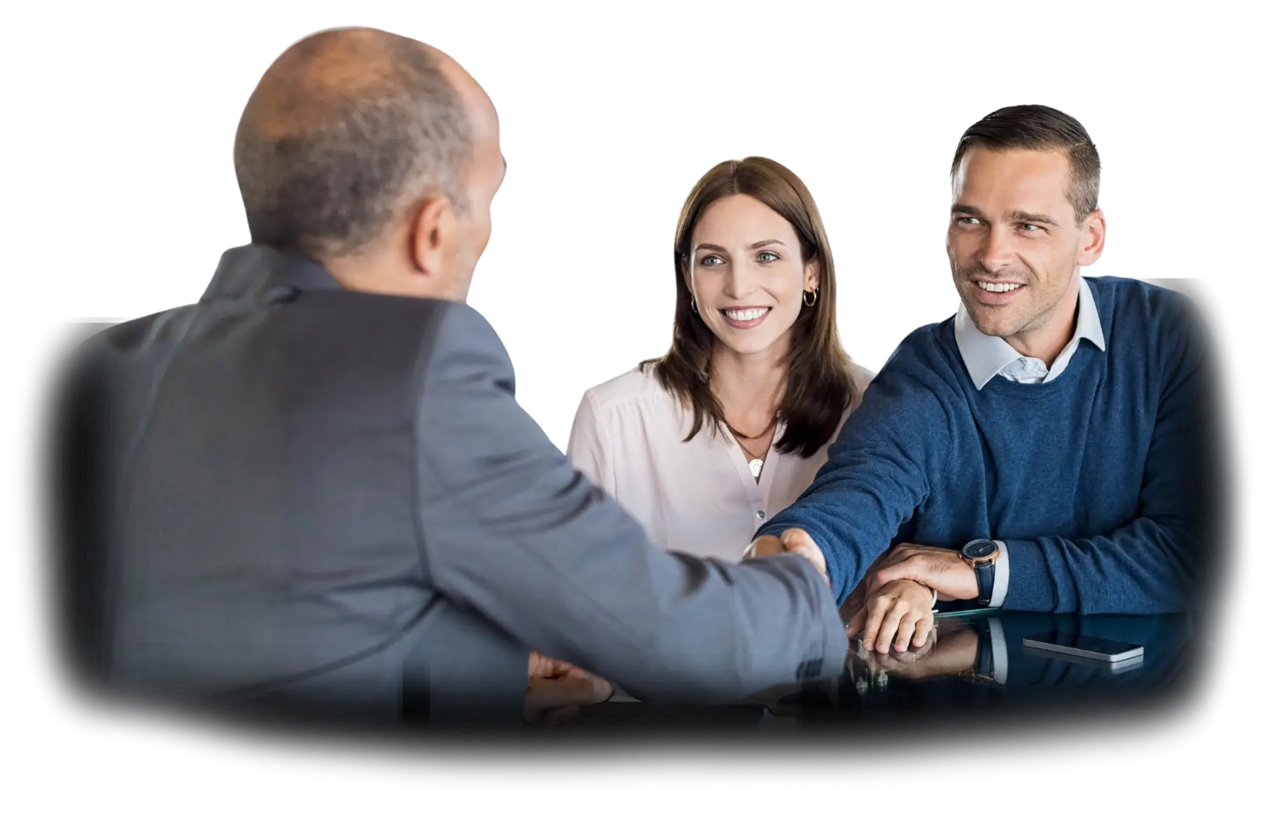 Cliente satisfeito com a solução do financiamento
